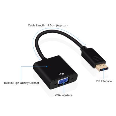 DP  To  VGA  Adapter  Cable Male To Female Converter For Pc Computer Laptop Hd Tv Monitor Projector
