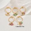 Geometric Wind Women's Ring Personalized Inlaid Rice Bead Design Star Moon Open Ring Versatile Index Finger Ring