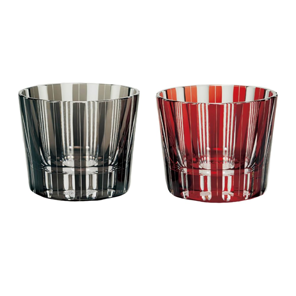 

NARUMI Glassworks Pair of Glasses, Zodiac (Dragon) Design, Black & Red, 120cc, Set of 2, Stylish Cold Sake Cups, Gift Boxed, GW6000-2224