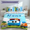 3pcs Custom Name Leo the Truck Set,Includes 1 Duvet Cover and 2 Pillowcases,All-season Bedroom Decor