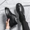 Men Thick-soled Business Brock Leather Shoes Black Casual Comfortable Breathable Fashionable Leather Shoes Size 38-45 Men Shoes