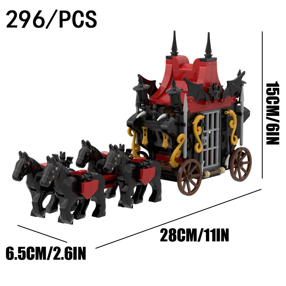 Set di Giocattoli da Assemblaggio con Mattoncini MOC Serie Carrozza Medievale Modello Città della Carrozza Giocattolo da Costruzione Fai-da-te Regalo per Festival