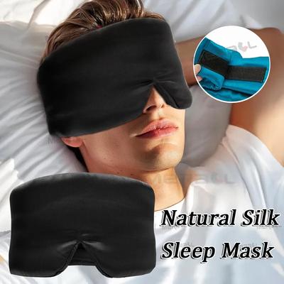 Verstellbare Schlafmaske aus Maulbeerseide Augenmaske zum Schlafen Seiden-Augenmaske Schlafen Verdunkelung Licht Augenbinde Patch Augenabdeckung Maske