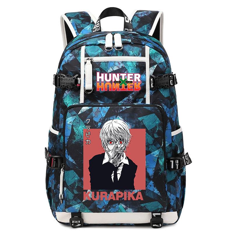 Hunter Anime School Bag Large Capacity Lightweight Student Backpack for Boys Girls Daily Use