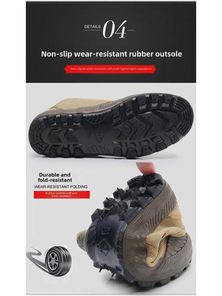 Pantofi de lucru pentru bărbați cu gleznă înaltă, rezistenți la uzură, antiderapanți, pentru primăvară și toamnă - Pantofi de cauciuc de construcție pentru exterior, stil nou