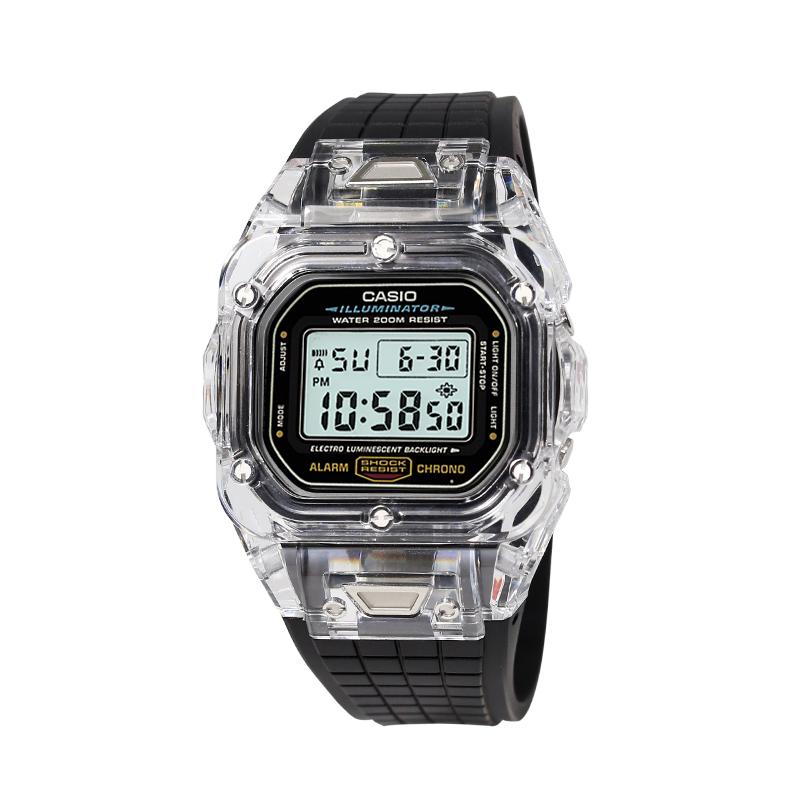 CASIO Custom Collection DW 5600UE 1 Electronic Movement Rubber Strap Watch Unisex Black Dial DW-5600UE-1(Watch4--) Transparent Black Warrior