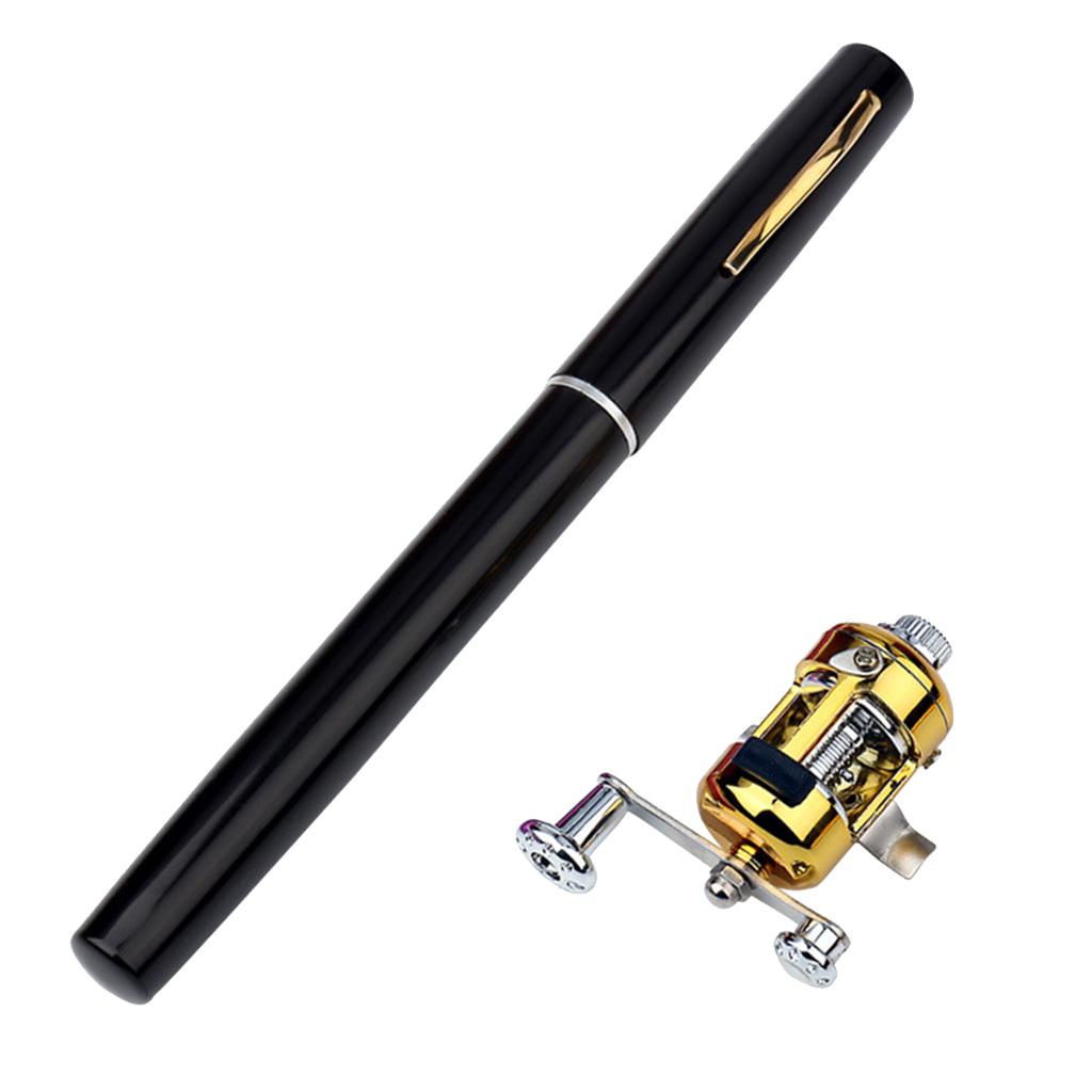 Pocket Telescopic Fishing Tackle Rod Aluminum Alloy Fiberglass Pole Reel