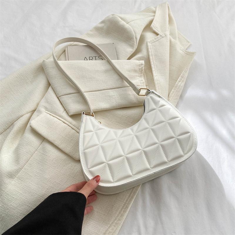 

Fashionable Mid-sized Crescent Bag For Women Trendy Street Style In Black білий