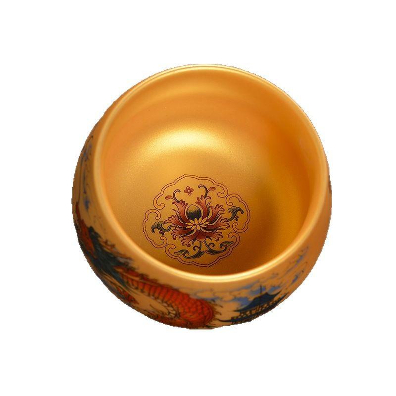 24k gilt master cup ceramic blue and white tea special tea tasting high-end building gift tea set