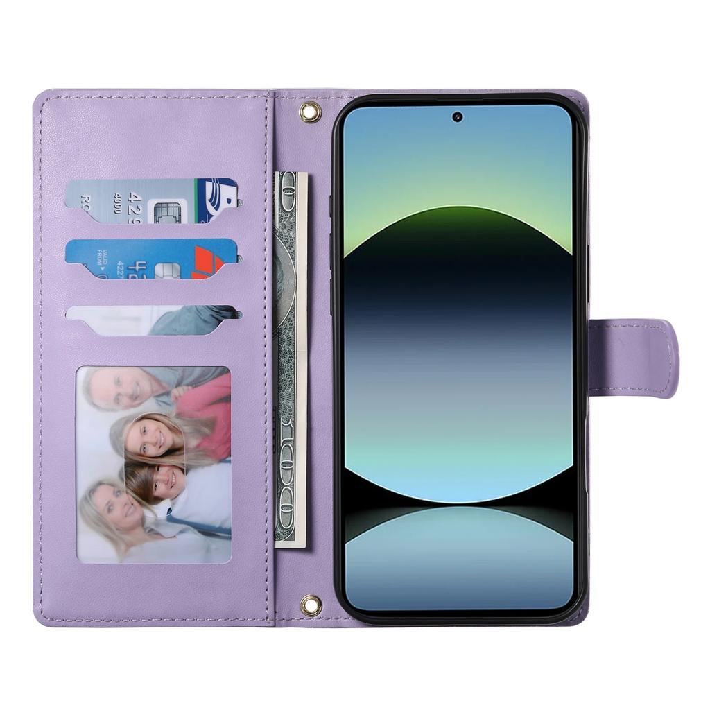 Crossbody Cards Solt Leather Wallet Case For Xiaomi POCO X7Pro X7 Pro X6 F7 F6 5G Grid Long Lanyard Book Flip Kickstand Cover