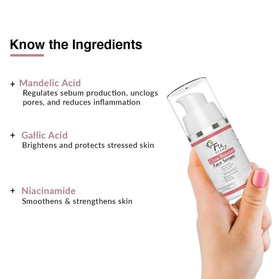 Ser de față Fixderma 5% Niacinamide Serum Glow Booster | Ser pentru iluminarea pielii | Ser de față pentru bărbați și femei - 15 g