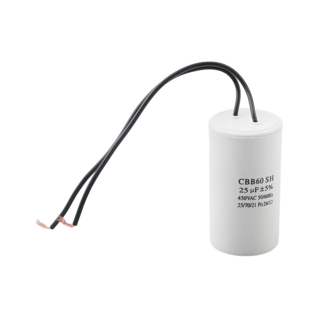 CBB60 Run Capacitor 40*73mm 40/70/21 450V AC 50 / 60Hz White Accessories Plastic Run Round Capacitor Practical