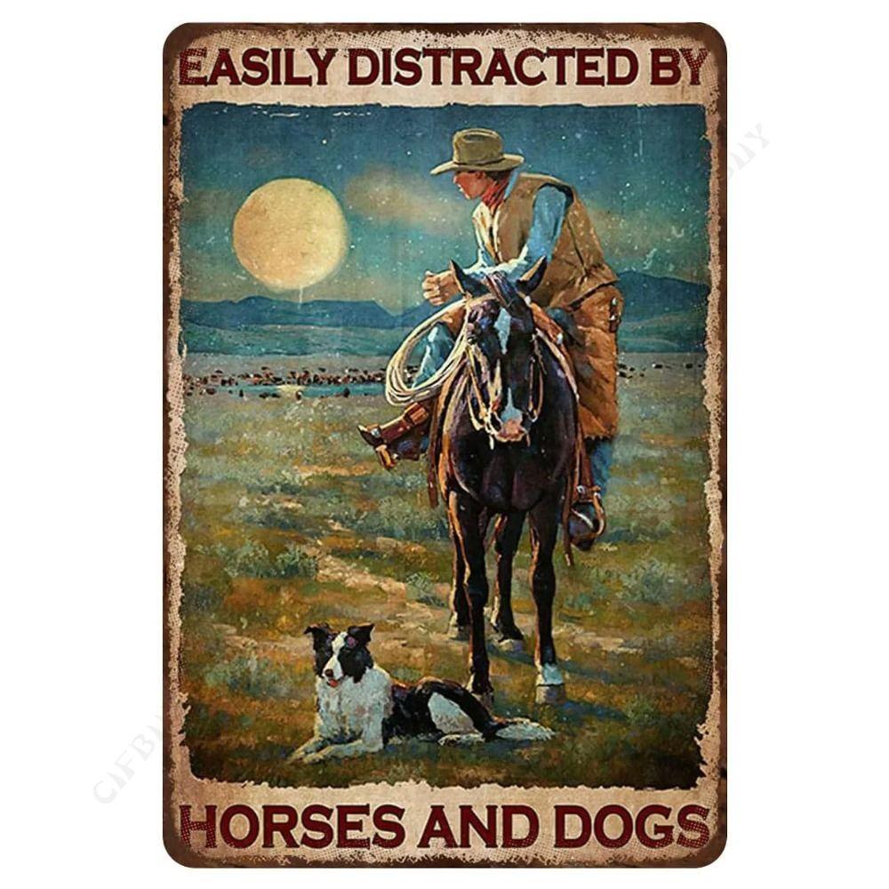 Wild West Cowboy Retro Metalen Blikbord Wanddecoratie 20x30cm