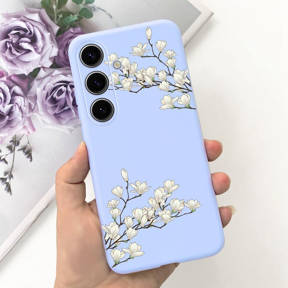 For Samsung Galaxy S24 Plus Case Lovely Yellow Duck Astronaut Matte Silicone Soft Cover For Samsung S 24 S24 Ultra S24+ 5G Funda