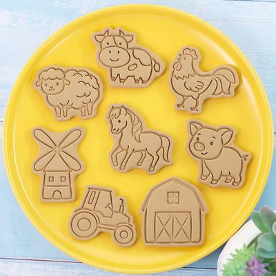 8Pcs/Set Cartoon Farm Animal Cookie Cutters Farm Party Cake Decorating Mold Fondant Frosting Biscuit Stamp Kitchen Supplies