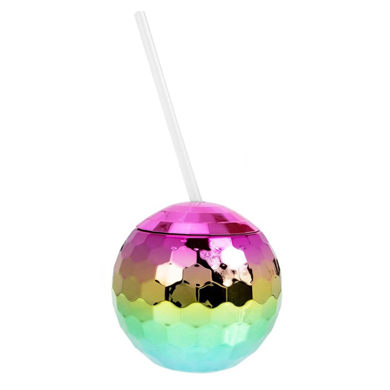 

Коктейльная кружка с соломинкой, стильная ромбовидная кружка для тусовщицы, пластиковая соломенная кружка для воды, диско-шар