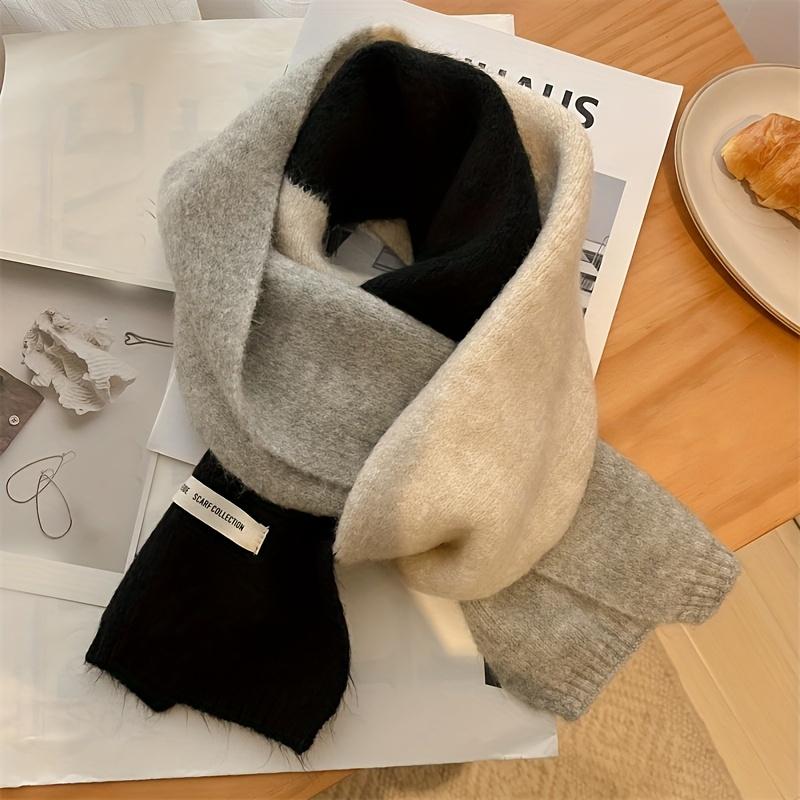 Stylish Color Block Scarf - Soft, Cozy Imitation Cashmere - Unisex Autumn/Winter Neck Warmer
