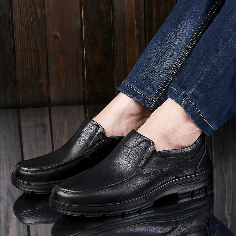 Newest High Quality Men'S Shoes 100% Genuine Leather Casual Shoes Men Luxury Dad Slip On Shoes Cow Leather Loafers Plus Size 36-46