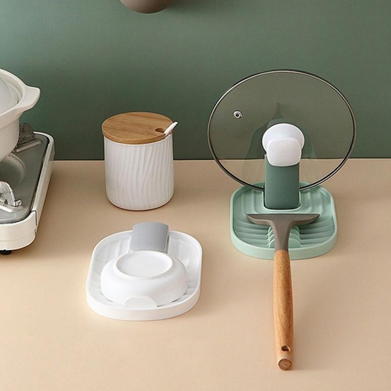 1 Stück Küche Spachtel Deckel Rack Haushalt Kochgeschirr Spachtel Matte Küche Lagerregal