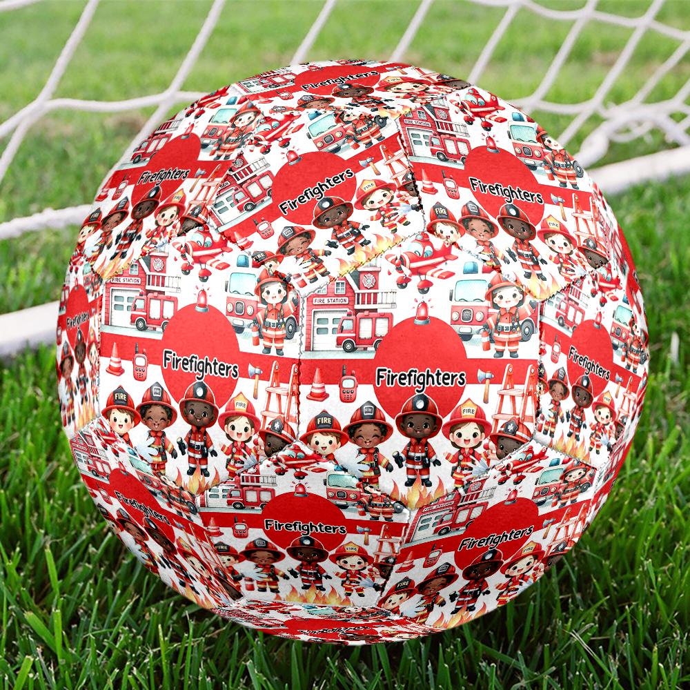 Fire Truck Theme Size 5 Soccer Ball, Suitable for Both Indoor and Outdoor Matches, a Gift Suitable for Everyone.