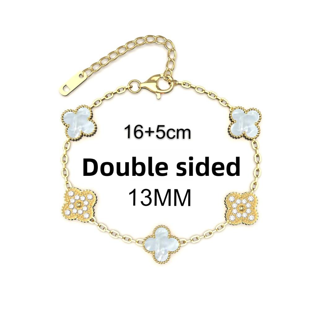 13mm Mote Høykvalitets Firkløver Armbånd 18K Fem Blomster Damearmbånd