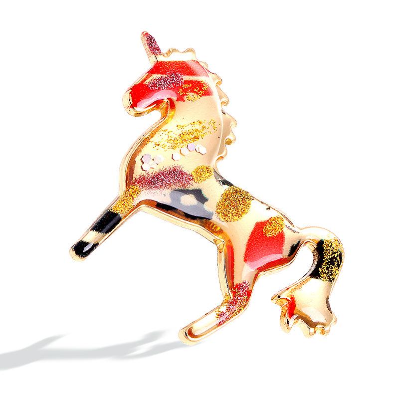 Animal Eco-friendly Foil Unicorn Brooch