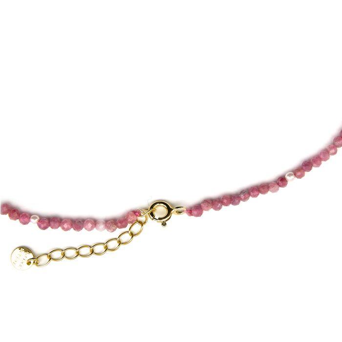 Collier Luxenter en argent 925 avec cristal rose finition or 18k - Atlo