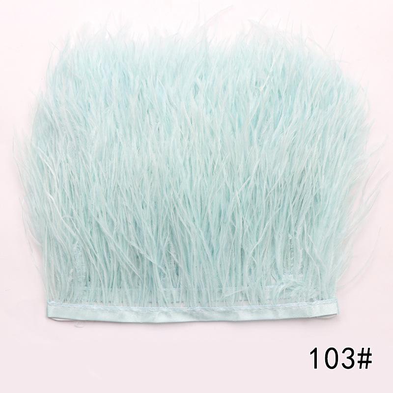 2M Ostrich Feather Cloth Edge 8-10 Cm Cuffs Clothing Skirt Decorative Accessories Color Ostrich Feather Cloth With Feathers