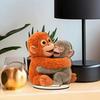 Niedliches Affen-Tischschild (2D) mit Babyäffchen und Plüschtier, Schreibtischdeko aus Holz für Zuhause oder Büro, herzerwärmendes Geschenk für Freunde