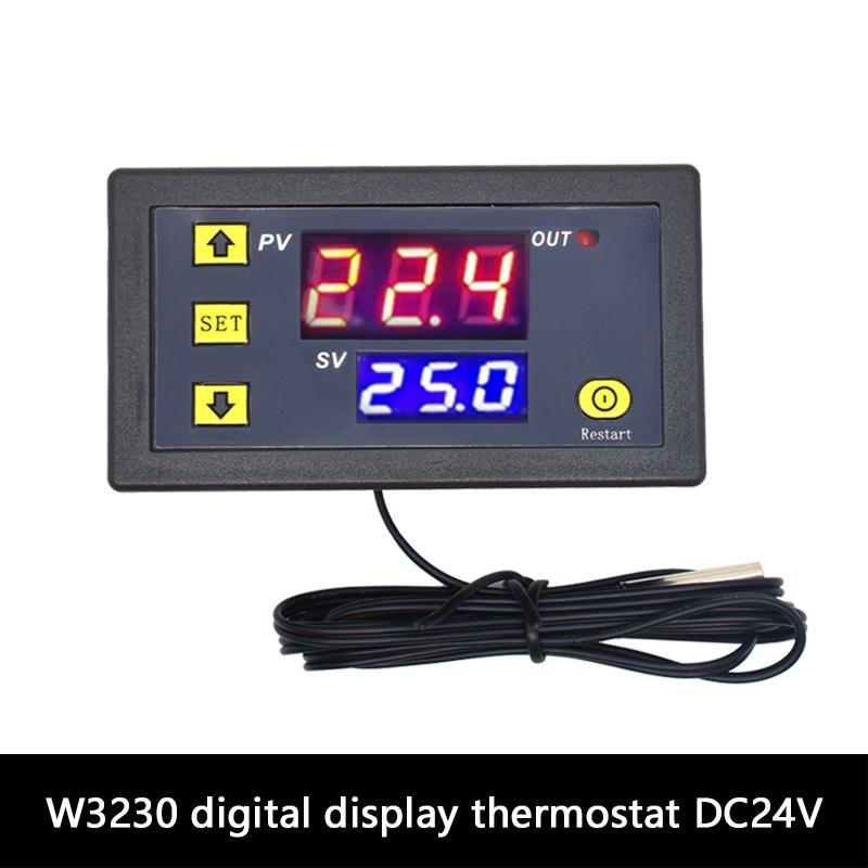 LIZAO W3230 LED Digital Thermostat 20A 12V 24V AC110-220V Temperature Control Module with Heat/Cooling Function