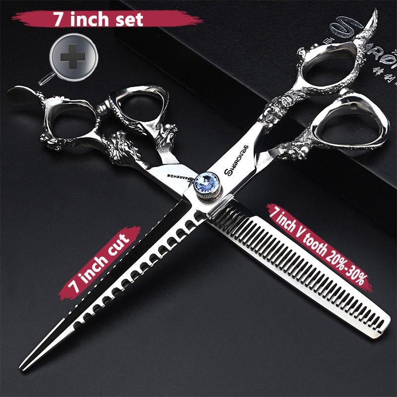 Hairdressing Cutting Scissors Hair Styling Tools 6/6.5/7 inch Salon Scissors Set 440C Barber Shears 10 25 40 50 Thinning Rate