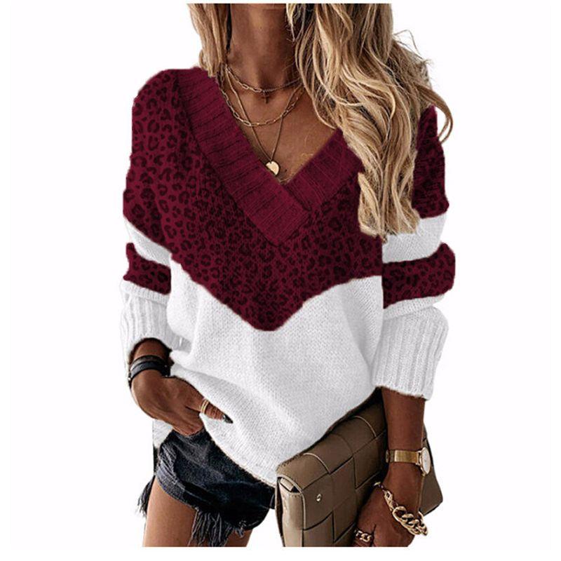 Solid Color Printed V-neck Long Sleeve Top Solid V-neck Long sleeve Top Women