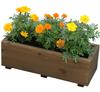 WOODPRO Square Width 595mm x Depth 230mm x Height DB Japanese Natural Home Japanese 20cm Planter, Rectangular, 205mm, (Dark Brown) Color, Wooden,