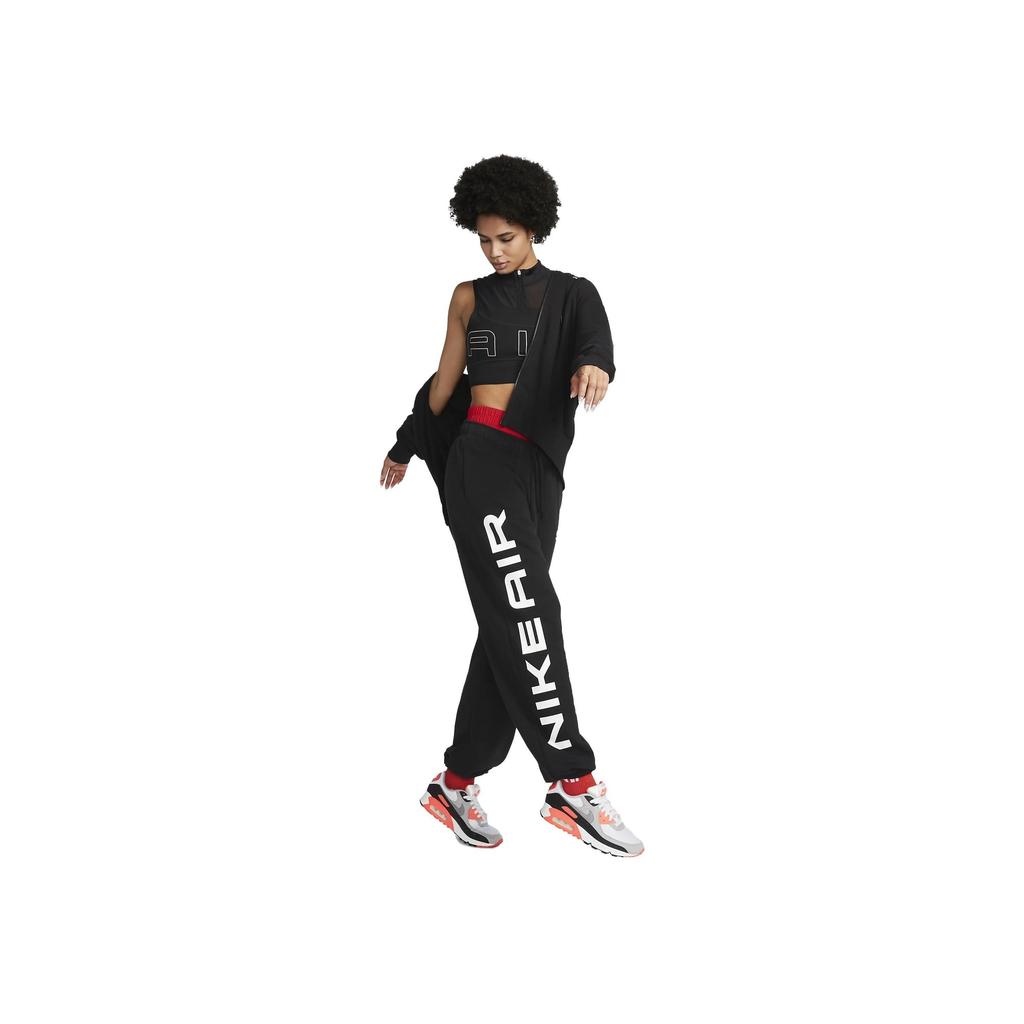 Nike Mid Rise Letter Elastic Knit Sports Pants Women Bottoms FB8052-010