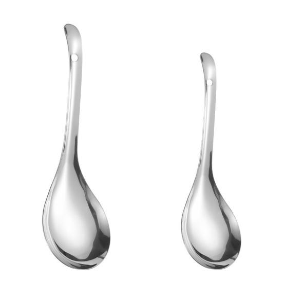 Stainless Steel Large Serving Spoon Thickened Deep Dinner Spoons for Soup Rice Mirror Polished Kitchen Utensil for Home Restaurant Buffet