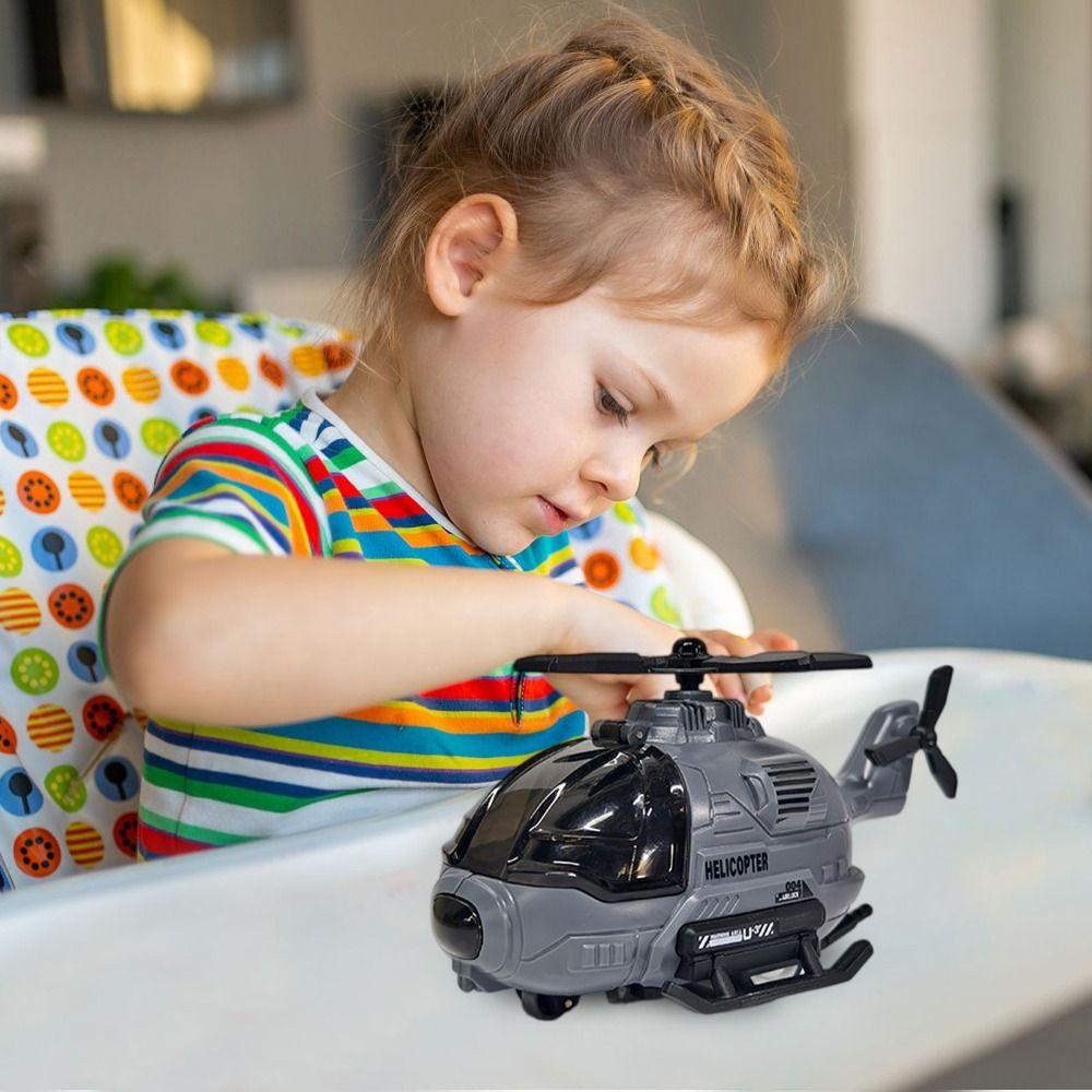 Open Cockpit Simulation Aircraft Toy Rotatable Propeller Inertial Fighter Toy  Christmas Gift