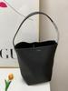 Korean Style Women's Genuine Leather Bucket Bag – Large Capacity Cowhide Shoulder Tote