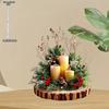 Christmas Candle Holder Christmas Centerpieces - 2D Flat Acrylic Desktop Ornament, Wall Decor Art, Four Seasons Decoration