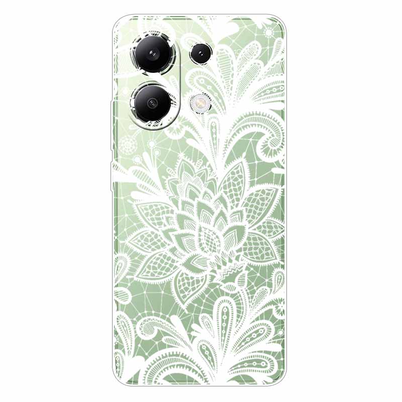 For Xiaomi Redmi Note 13 4G Case TPU Clear Soft Cute Girl Paint Cover For Redmi Note 13 4G Case Note13 Transparent Silicone