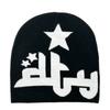 Subculture Knitted Jacquard Star Hat Punk Adult Outdoor Cycling Skiing Hat Lovely Cold Winter Keep Warm Hat for Friend