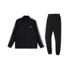 Letter Logo Print Simple Windproof Versatile Stand Collar Cardigan Sweatshirt Casual Sports Suit Unisex Sweatshirt Black YWDV359-1+AKLUA73-4