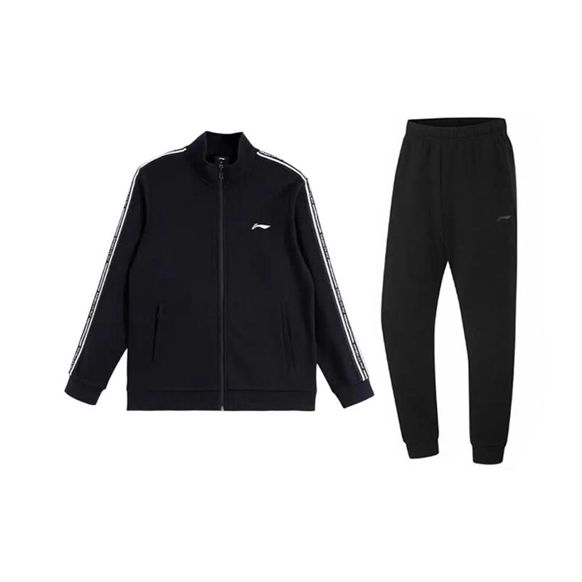 

Li-Ning Логотип с надписью Простой Ветрозащитный Универсальный Кардиган с воротником-стойкой Толстовка Повседневный Спортивный костюм Унисекс толстовка Черный YWDV359-1+AKLUA73-4 M