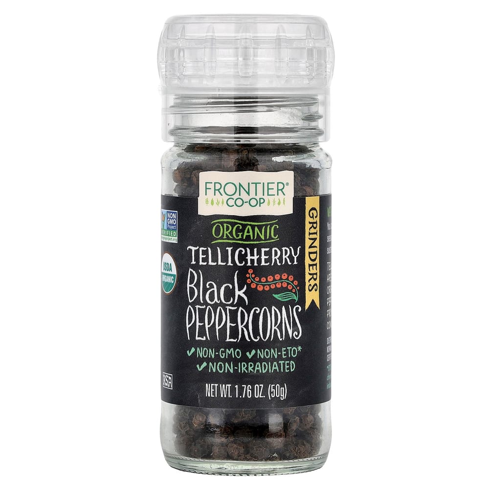 Frontier Natural Products Tellicherry Black Pepper, 50g (1.76oz)