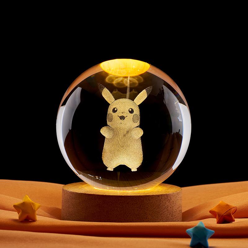 3D Cartoon Anime Crystal Ball Night Light - Creative Birthday Gift for Children