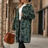 And Winter Women's Single Breasted Ethnic  Printed Plush Long Coat Jacket