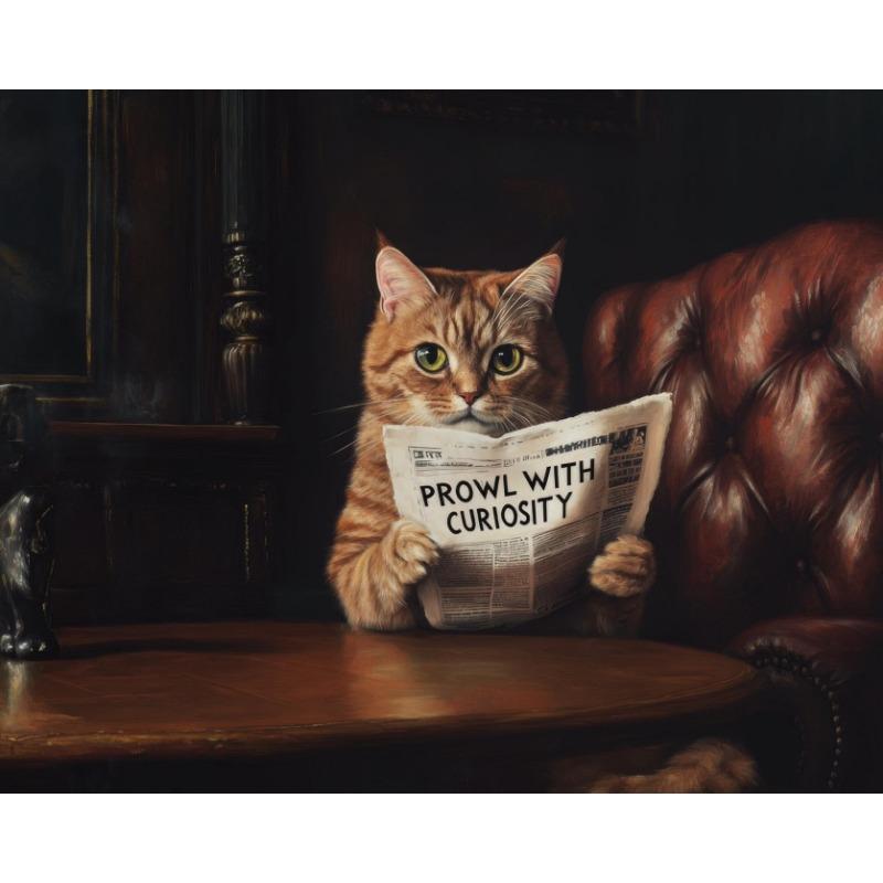 

Cartoon Abstract Funny Office Animal Leader Read Newspaper Poster Canvas Painting Printing Art Picture Home Room Wall Decor Gift 21cm×30cm NoFrame