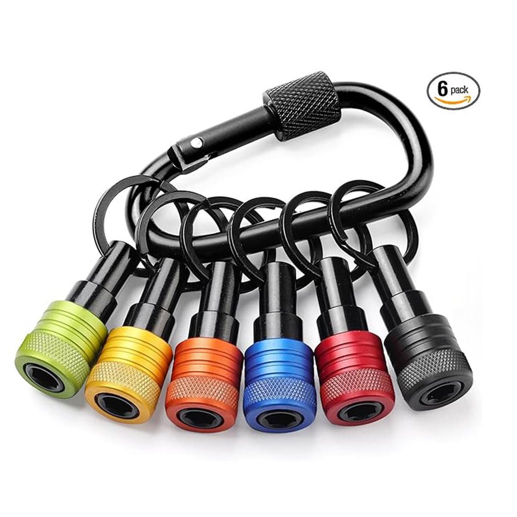 Hex Shank Keychain Socket Set with Carabiner and Extension Rod