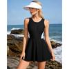 Charmleaks Womens One Piece Swim Dress Athletic Swimsuits Modest Bathing Suit Zip Up Swimdress