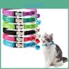 Reflective Nylon Cat Collar With Bell Free Engraving Available In Multiple Colors Suitable For Cats