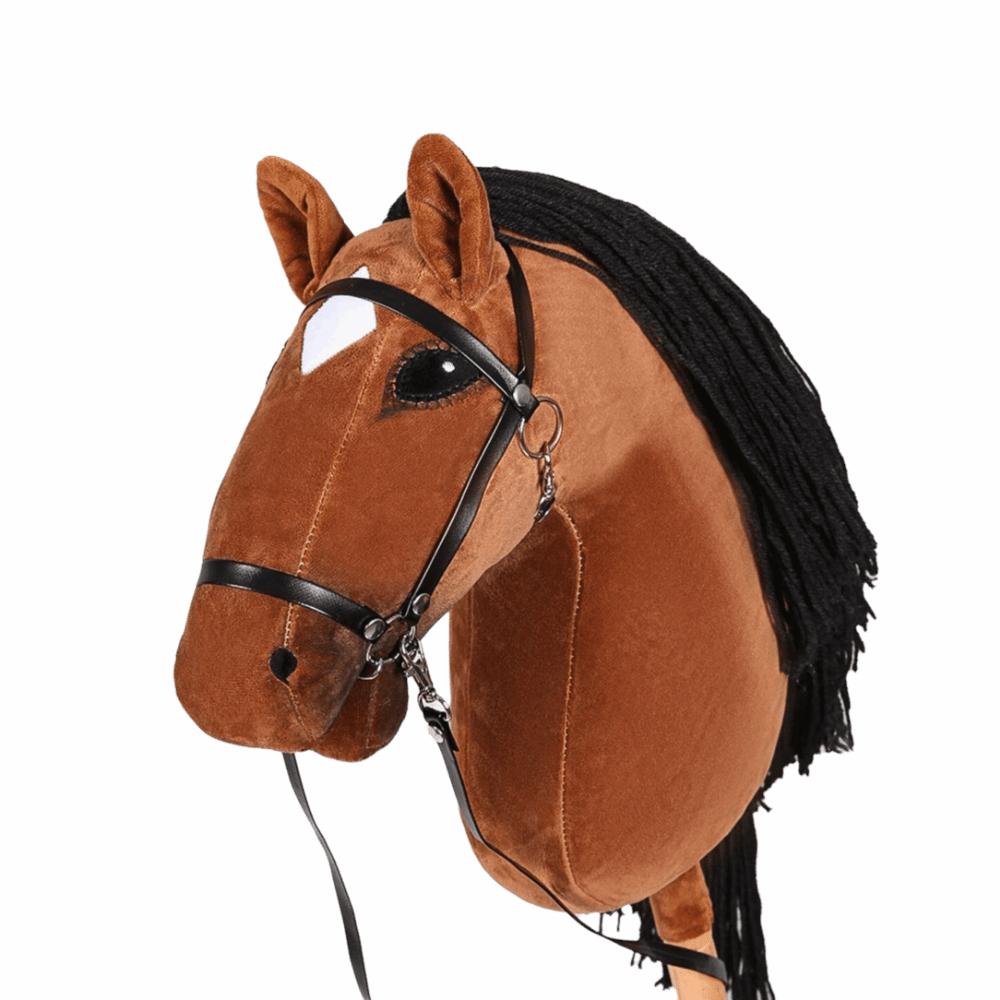 Realistic Plush Hobby Horse Soft Plush Hobby Horse Riding Stick Plush Horse Head  Performance Prop